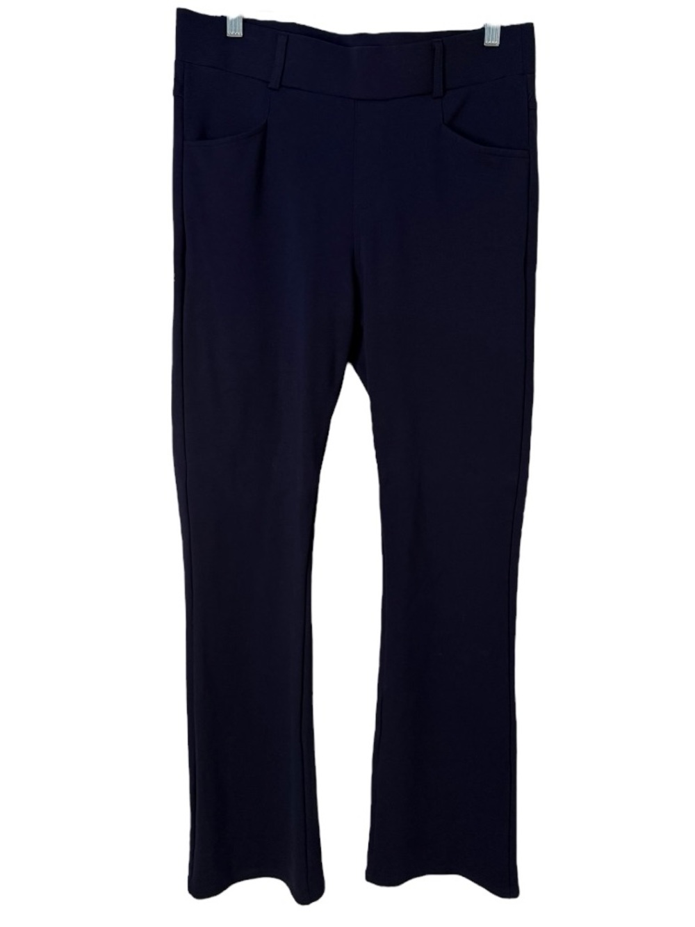 Kay Unger New York Navy Pull On Dress Pants Women’s Large Stretch Career Slacks